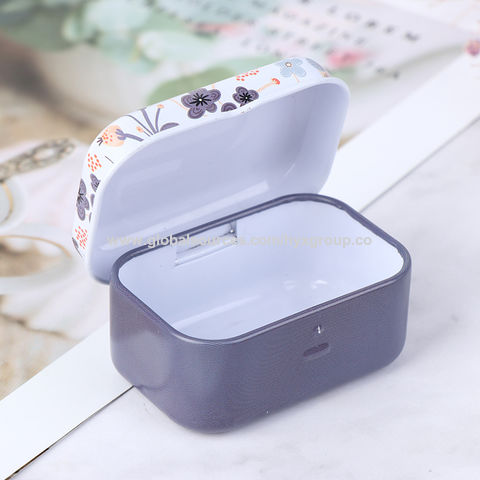 Small Items Storage Box Mini Tin Box Square Tinplate Box Jewelry Box  Durable US