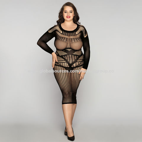 Women's Plus Size Sexy Lace V Neck Harness Sheer Mesh Sexy