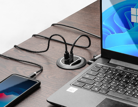 Desktop USB Charger Terminal Dual USB A+C 1.6m Extension Cable supplier