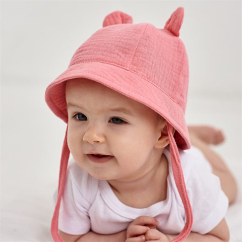 Newborn Hats for Baby Girls Adjustable Bunny Visor Folding Boy Sunhat Kids  Baby Hat Summer Cap Baby Care