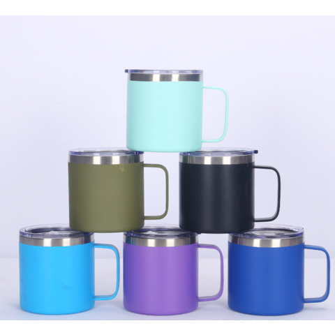 Colorful Coffee Mug Hammered Glass Cup High Borosilicate Handle