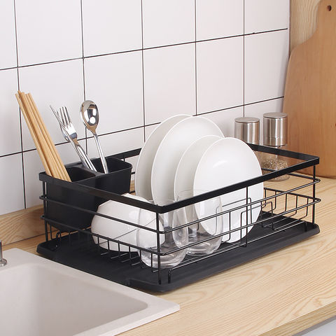 Kitchen Storage Holder For Dishes, Plates, Bowls, Utensils With Drainboard,  Multifunctional Cabinet Organizer