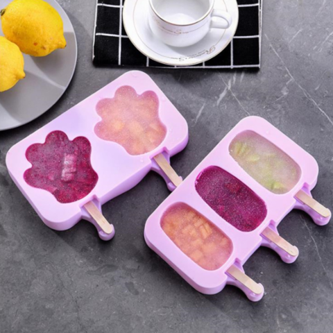 Ice Cube Tray,Household Ice Cream Mold Diy Mixed Color Conjoined Popsicle  Mold With Lid 