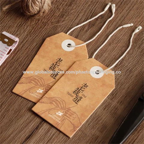 Buy Wholesale China Wholesale Eco-friendly Reusable Clothing Gift Brown  Kraft Paper Hanging Tag With Hemp Rope & Hang Tag at USD 0.01