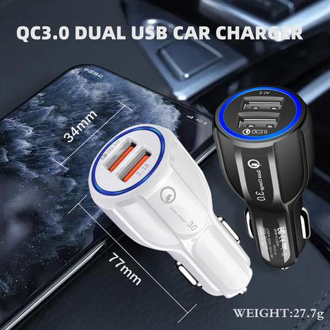 Charge Rapide Qc3.0 Dual Usb Allume-Cigare Chargeur Rapide 3.1A