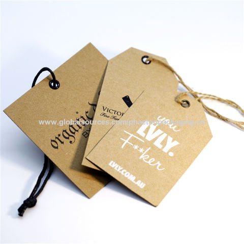 Custom Eco Friendly Recycle Brown Kraft Paper String Hang Tags - China Hang  Tag, Clothes Label
