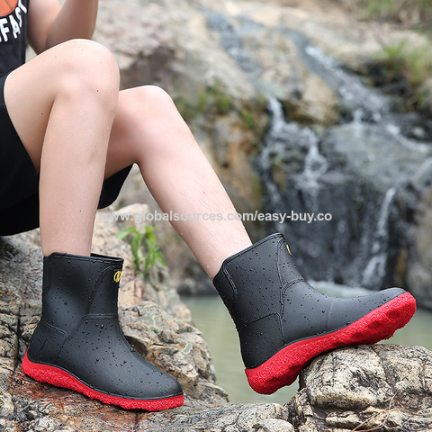 Buy Wholesale China Men's Rubber Rain Boots Thick Sole Waterproof Fashion Rain  Boots Wear Resistant Waterproof Shoes & Men's Rubber Rain Boots at USD 3