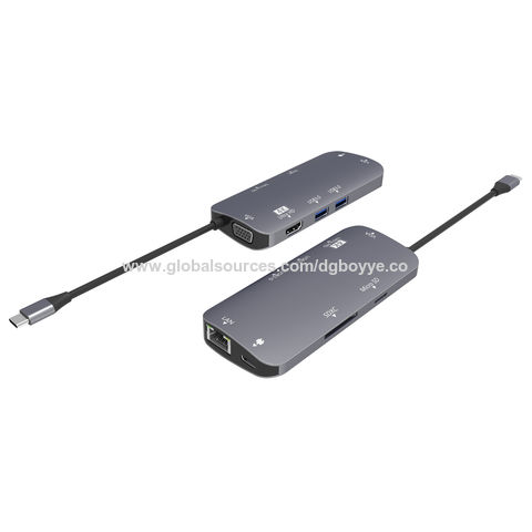 Hub USB C, Adaptateur Multiport 12-en-1 vers Dual HDMI et VGA