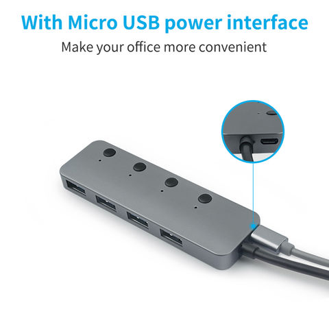 USB Mini Hub with Power Switch