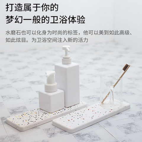 Buy Wholesale China Vanity Top Tray Manufacturer Soap Dish Toothbrush  Holder Diatomite Terrazzo Tray & Diatomite Vanity Top Tray Manufacturer at  USD 2.9