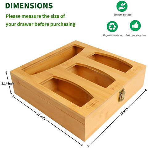 Buy Wholesale China Ziplock Bag Storage Organizer For Kitchen Drawer,  Bamboo Baggie Organizer, Compatible With Lock & Ziplock Bag Storage  Organizer at USD 6.48