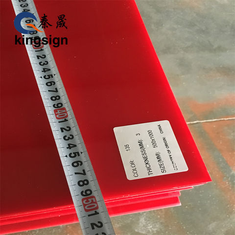 Plexiglas acrylique rouge transparent 1/8 feuille de plastique