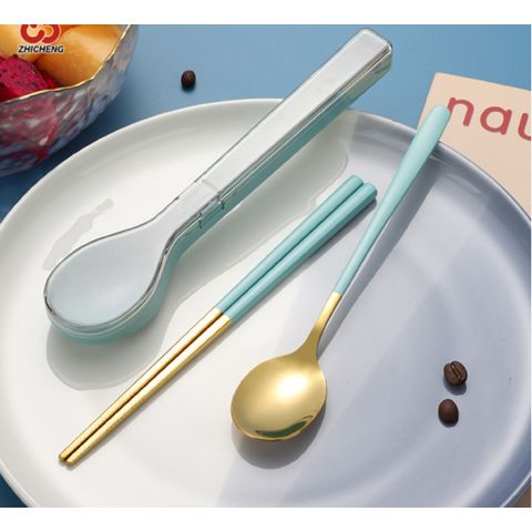 Hot Sale Japan Style Wooden Tableware Set Spoon Fork Chopsticks with  Storage Case Travel Cutlery Set Portable