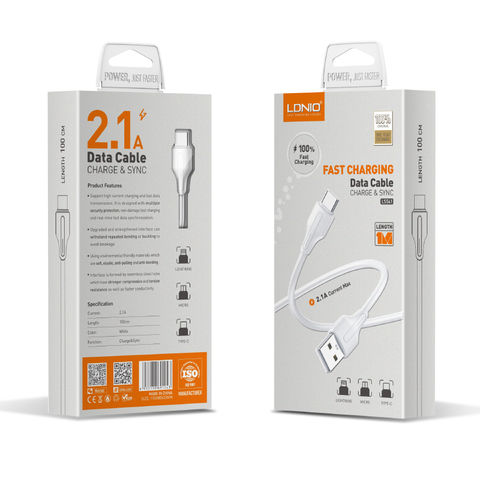 LDNIO Fast charging data cable/2.1A high power,USB cable,Lightning/Micro/Type-c for choice