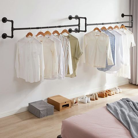 Industrial Clothes Rack, Wall-Mounted Closet Rod, Space-Saving Clothing  Rack for Hanging Clothes, Heavy Duty Metal Pipe Hanging Bar for Laundry  Room, Closet - China Metal Clothing Rack and Clothes Garment Coat Rack