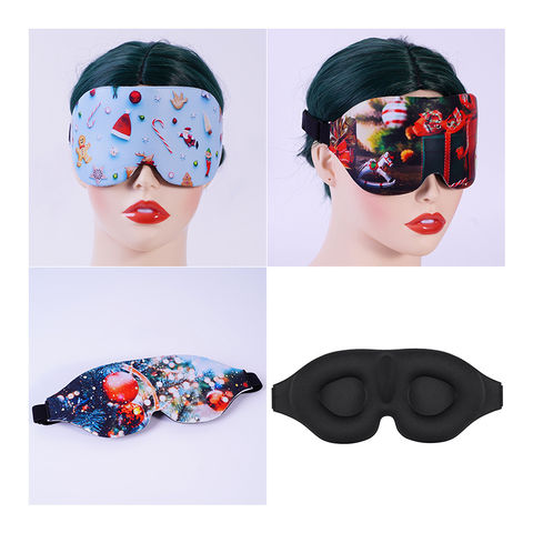 Sleep Mask Night Cover Eye Sleeping Silk Satin Masks for Women Men,  Blindfold for Airplane Travel Adjustable Strap (Black)