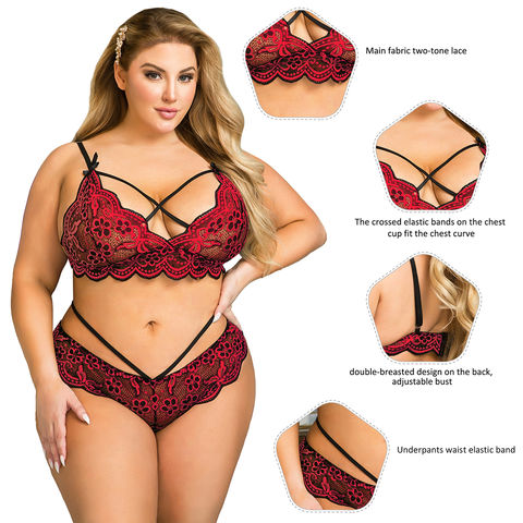 Sexy Bra Set Plus Size E Cup Embroidery Bras Lace Lingerie Set For Women