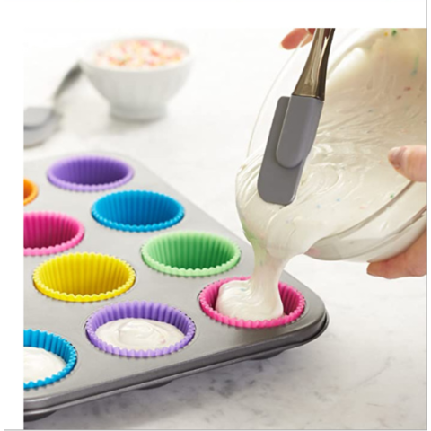 Mini-Muffinblech - Wiederverwendbare Silikon-Cupcake-Förmchen, Kleine Backformen für Trüffelkuchen in 8 Farben