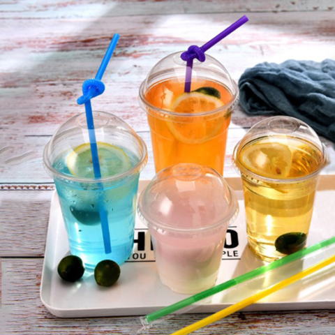 100pc/pack Disposable Plastic Bubble Tea Cups Beverage Juice Cups Takeaway  Drinking Package Customized