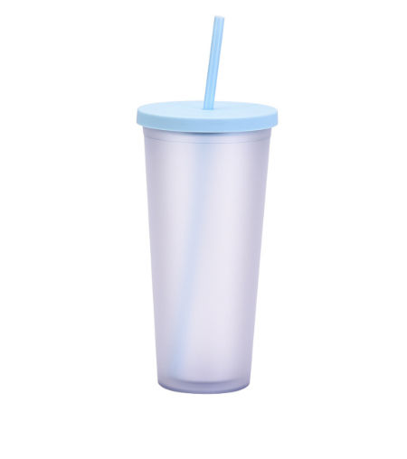 Buy Wholesale China Plastic Tumbler With Straw Oem Reusable Double Wall  Frosted Milk Tea Juice Drinking Cup & Plastic Tumbler With Straw at USD  2.84