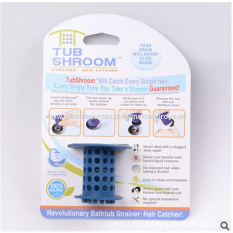 ShowerShroom the Revolutionary 2 Stand-Up Shower Stall Drain Protector  Hair Catcher/Strainer, Blue 