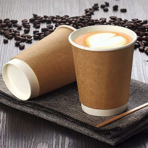 Copos de café de papel de parede dupla biodegradáveis de alta qualidade com logotipo personalizado OEM, 8oz 10oz 12oz 16oz