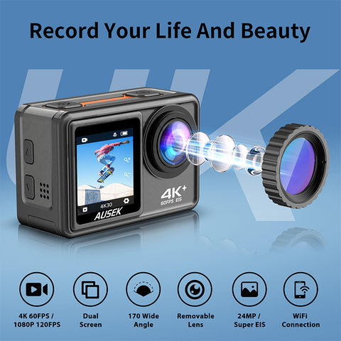 Cámara de acción EIS 4K 60fps 1080P 120fps 4K con filtro de 6 unidades, superventas de Amazon 2022
