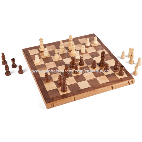 Chess Armory 15 Wooden Chess Set with Felted Game Board Interior for