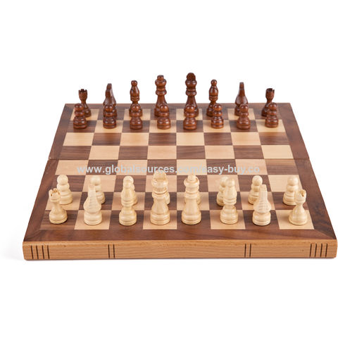 Wholesale Luxury wooden Board Chess Set with Metal pieces or