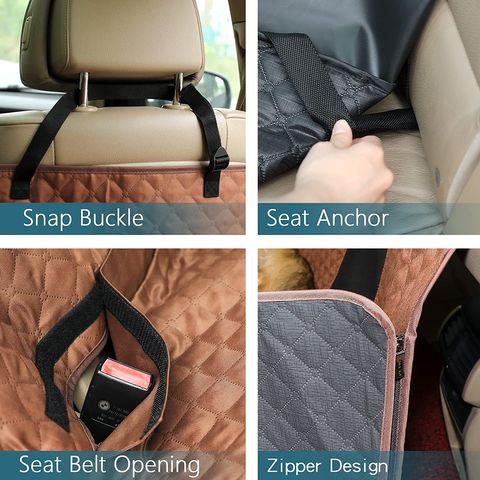  Protector de asiento trasero para perro, impermeable, a prueba  de arañazos, antideslizante, hamaca para perros, protección de asiento  trasero contra suciedad y pelo de las mascotas, fundas de asiento para autos