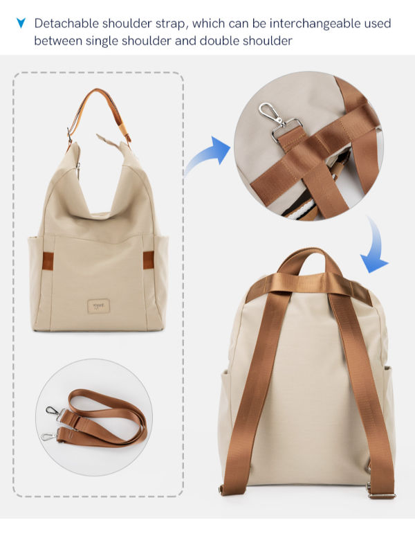 Polyester Hobo shoulder bags Stylish school backpacks for girl removable shoulder straps lady bags supplier