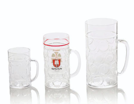 Glass Dimpled Stein Beer Mug With Large Handle - 18 Oz