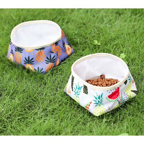 Polyester Foldable Waterproof Pet Outside Travel Dog Bowl Pet Food