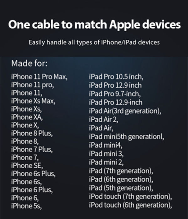 MFi Certification Lightning Cable 1m USB Lightning Charging Cable