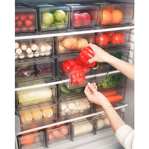 Buy Wholesale China Plastic Fridge Storage Container Drawer Vegetable Fruit  Storage Basket Refrigerator Bins & Fridge Storage Container at USD 3.06