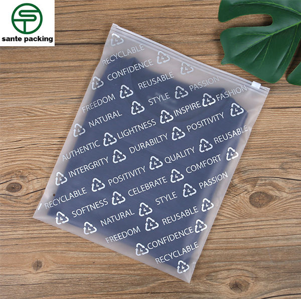 Custom Matte/frosted Plastic Packaging Zipper Bags, T Shirt