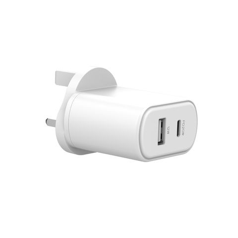 شاحن حائط للسفر بمنفذي USB-A + USB-C بقوة 32 واط بتقنية PD لأجهزة iPhone وسامسونج وأجهزة أخرى - بيع بالجملة
