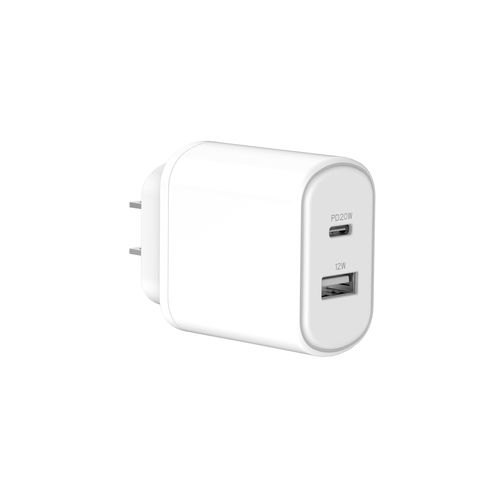 شاحن حائط للسفر بمنفذي USB-A + USB-C بقوة 32 واط بتقنية PD لأجهزة iPhone وسامسونج وأجهزة أخرى - بيع بالجملة