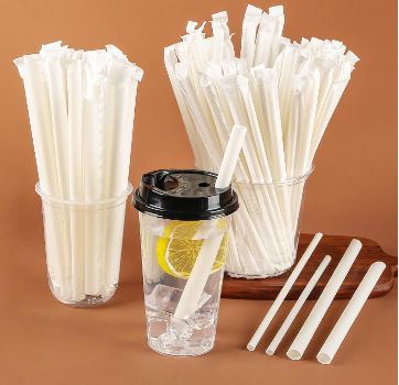 Food grade Eco-friendly plastic straw disposable bubble tea juice drinking straw supplier
