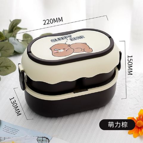 Lunch Box Handle Microwave Safe Double Layer Food Grade PP Bento Food  Container
