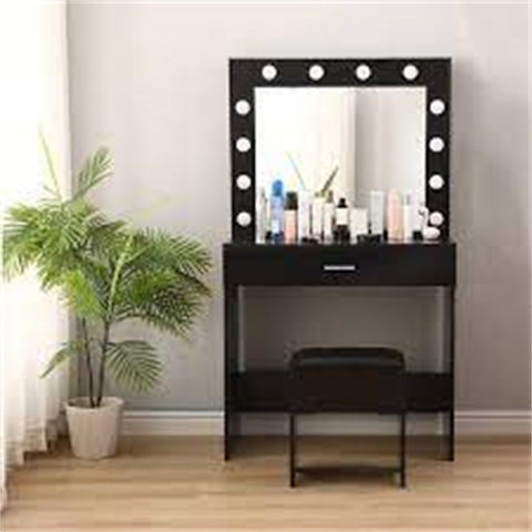 Buy Wholesale China Makeup Vanity Table, Black, With A Large Makeup Mirror  And Warm Light & Makeup Vanity Table at USD 48.91