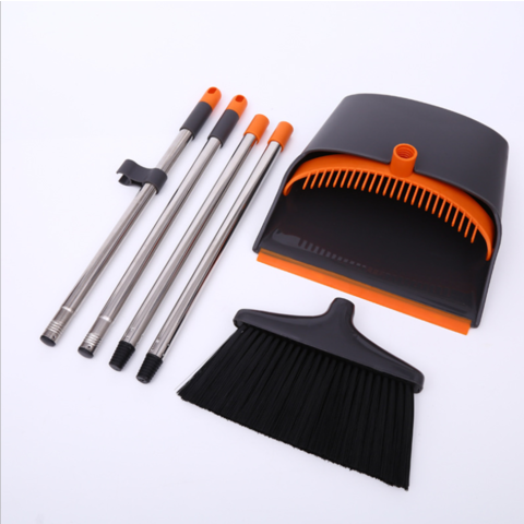 Broom and Dustpan Set for Home, Long Handle Upright Standing Dustpan and  Broom Combo with Cleaning Teeth for Indoor Outdoor - China Broomsticks and  Plastic Broom price