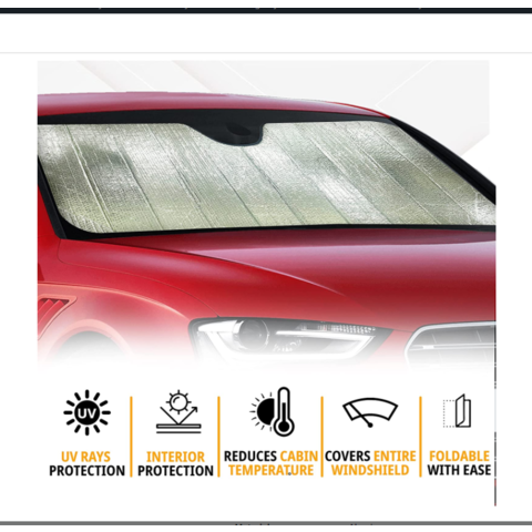 Pare-soleil de pare-brise de voiture avec pochette de rangement, Protection  contre les rayons UV, intérieur de voiture, 2023