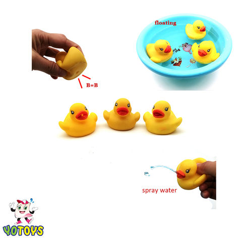 Safety Baby Bath Water Toy Floating Yellow Rubber Animal Ducks
