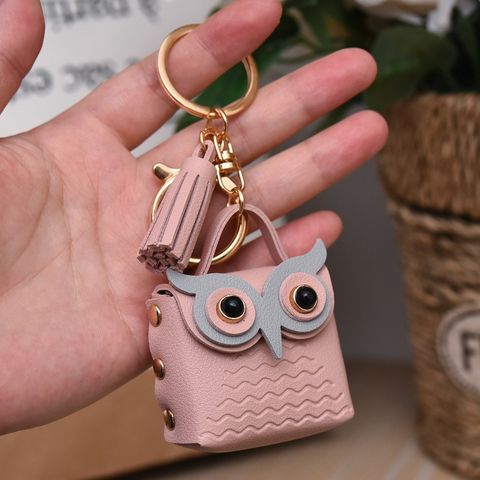 China Factory Stylish Owl Bag Charm Keychain for Car, Metal