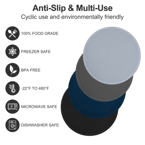 Multi-use Silicone Non-Slip Microwave food Cover & Mat, Dishwasher