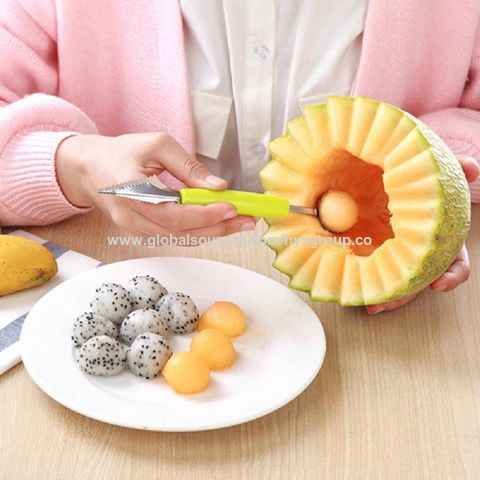 1pc 2 In 1 Melon Baller Scoop, Stainless Steel Double Sided Fruit