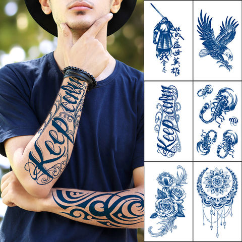 62 Sheets Temporary Tattoos Stickers Fake Body Arm Chest Shoulder Tattoos   eBay