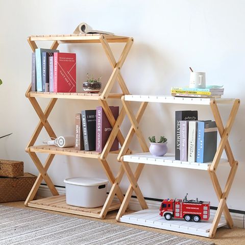 Double Layer Adjustable Wooden Bookshelf Stationery Organizer