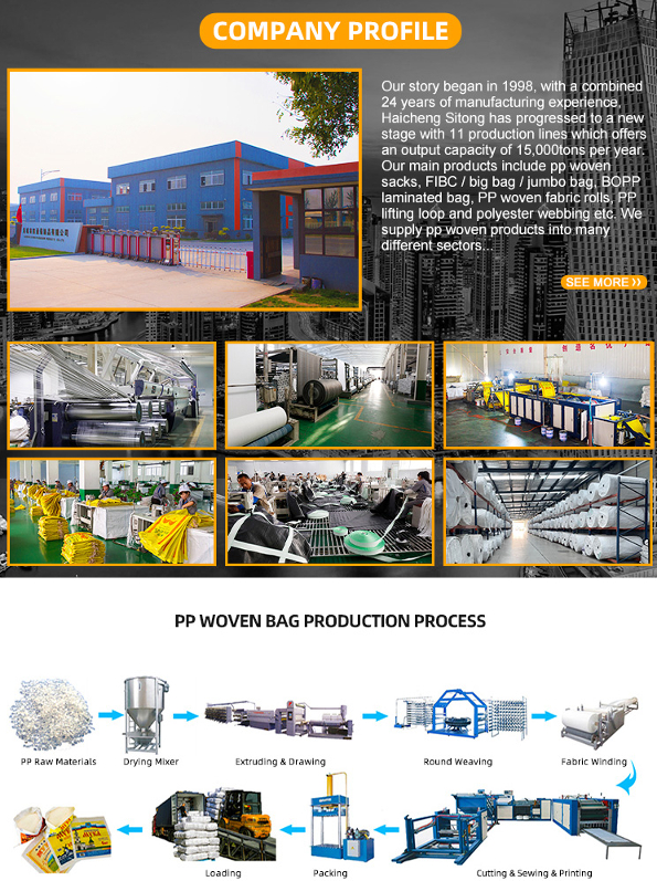 pp woven d cut bolsas